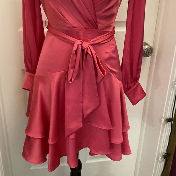 Ever New Melbourne pink belted mini dress, US2 - Picture 11 of 15